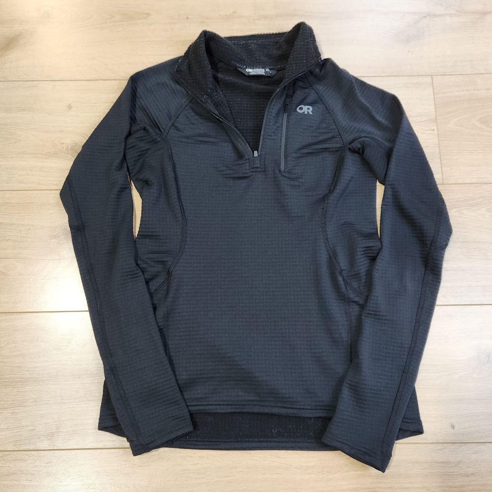 Outdoor Research Vigor Grid Fleece Pullover Womens XS Black 1/4 Zip Long Sleeve